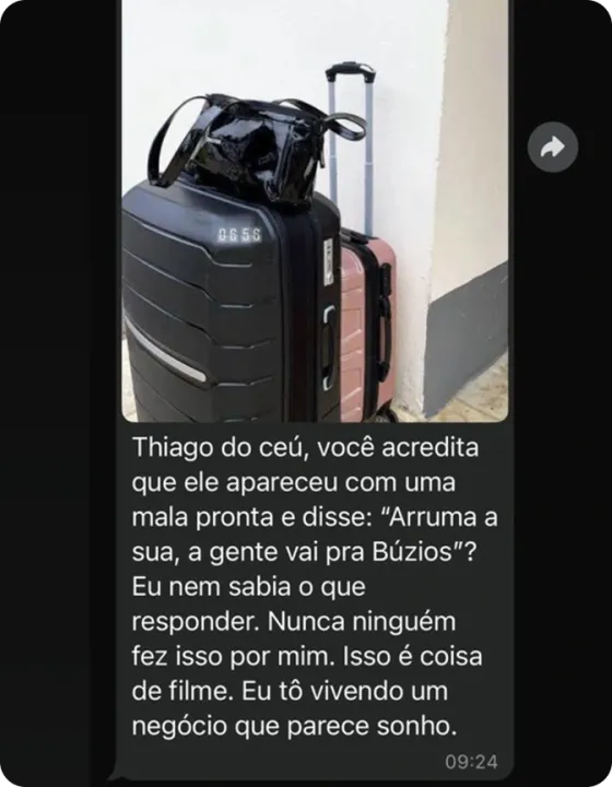 Print de depoimento de aluna relatando o ex voltando